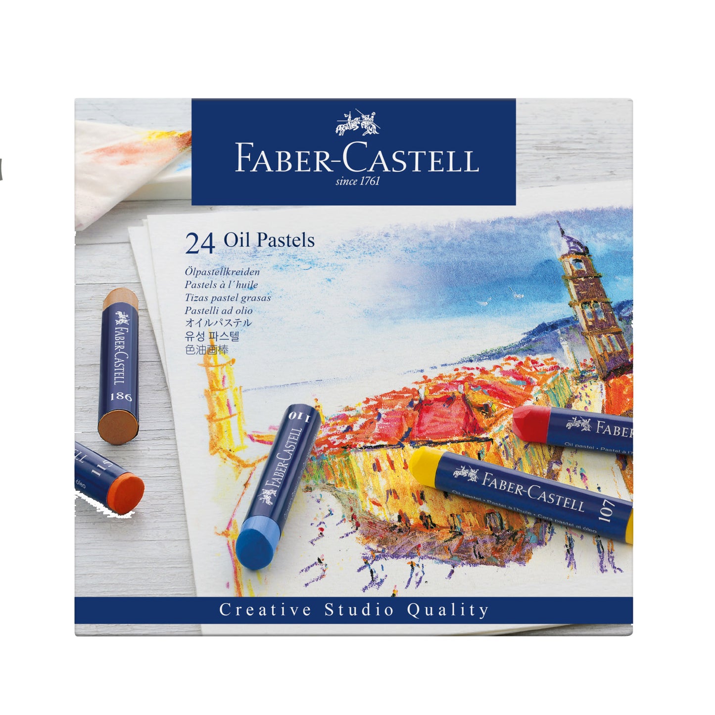 Oil Pastels Set Oil-based Crayons Wallet of 24