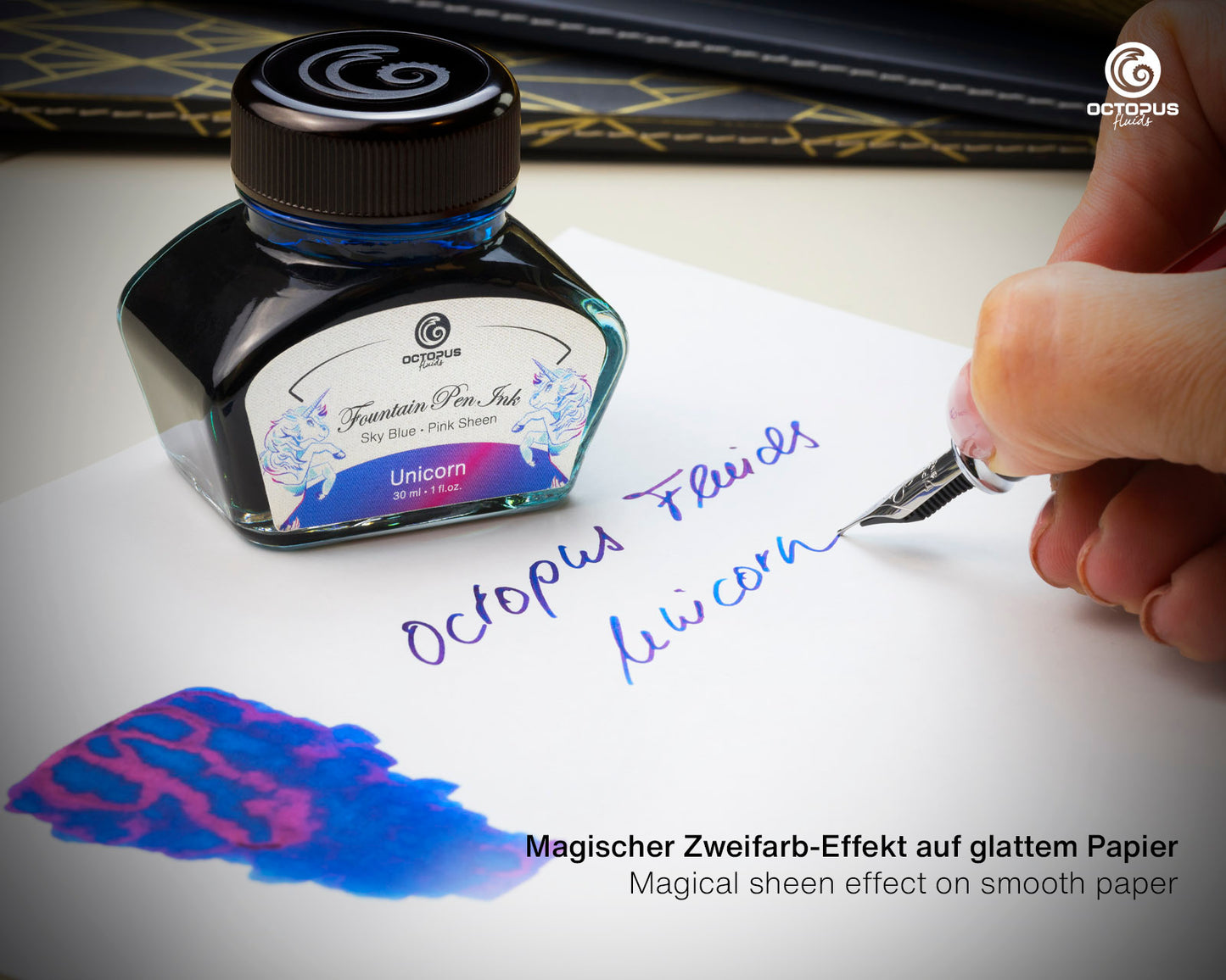 UNICORN Sheen Ink Blue with Pink Bottle 30ml