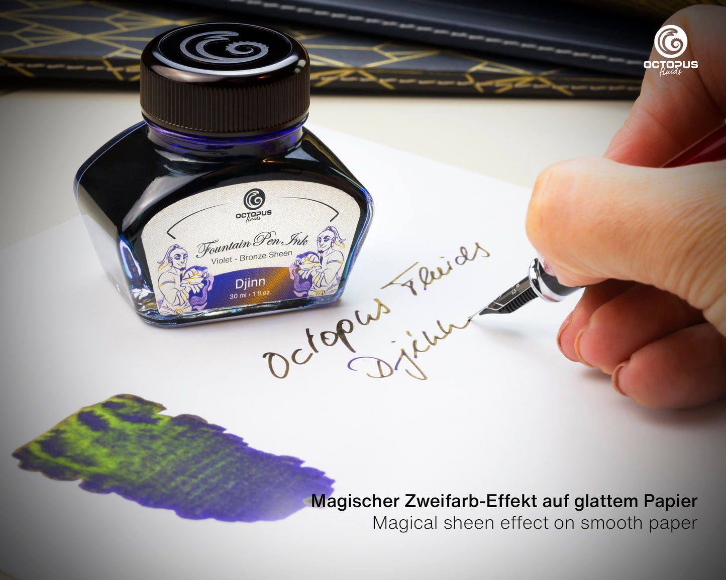 DJINN Sheen Ink Blue with Bronze Bottle 30ml