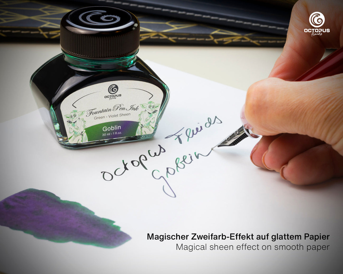 GOBLIN Sheen Ink Green with Violet Bottle 30ml