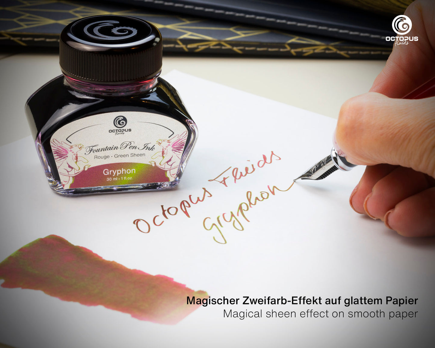 GRYPHON Sheen Ink Brown with Green Bottle 30ml