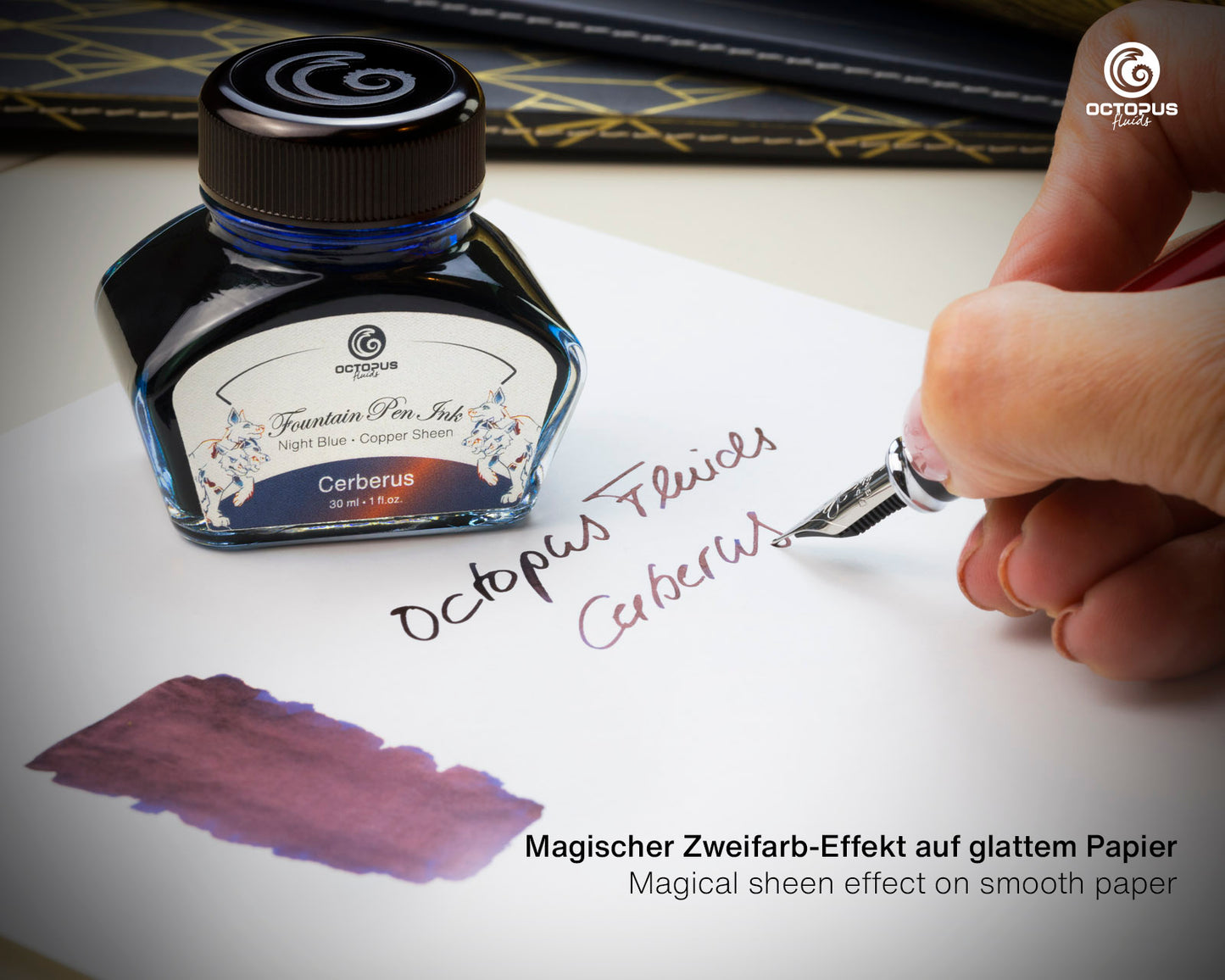 CERBERUS Sheen Ink Blue with Copper Bottle 30ml