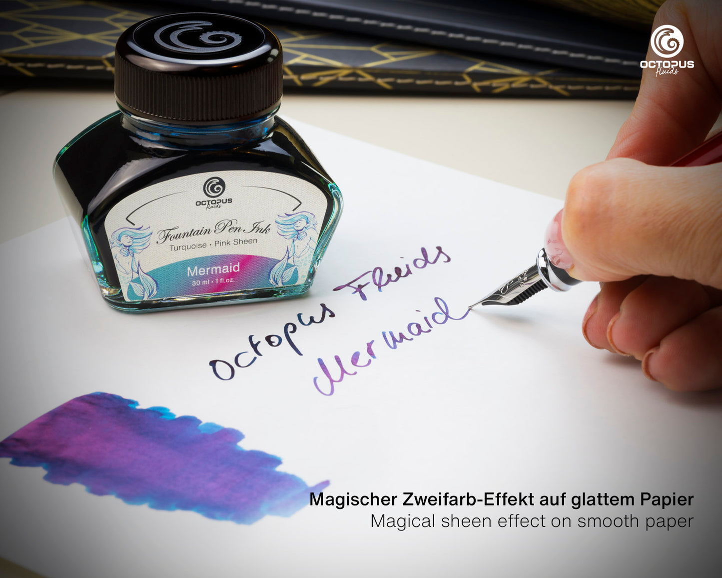 MERMAID Sheen Ink Turquoise with Pink Bottle 30ml