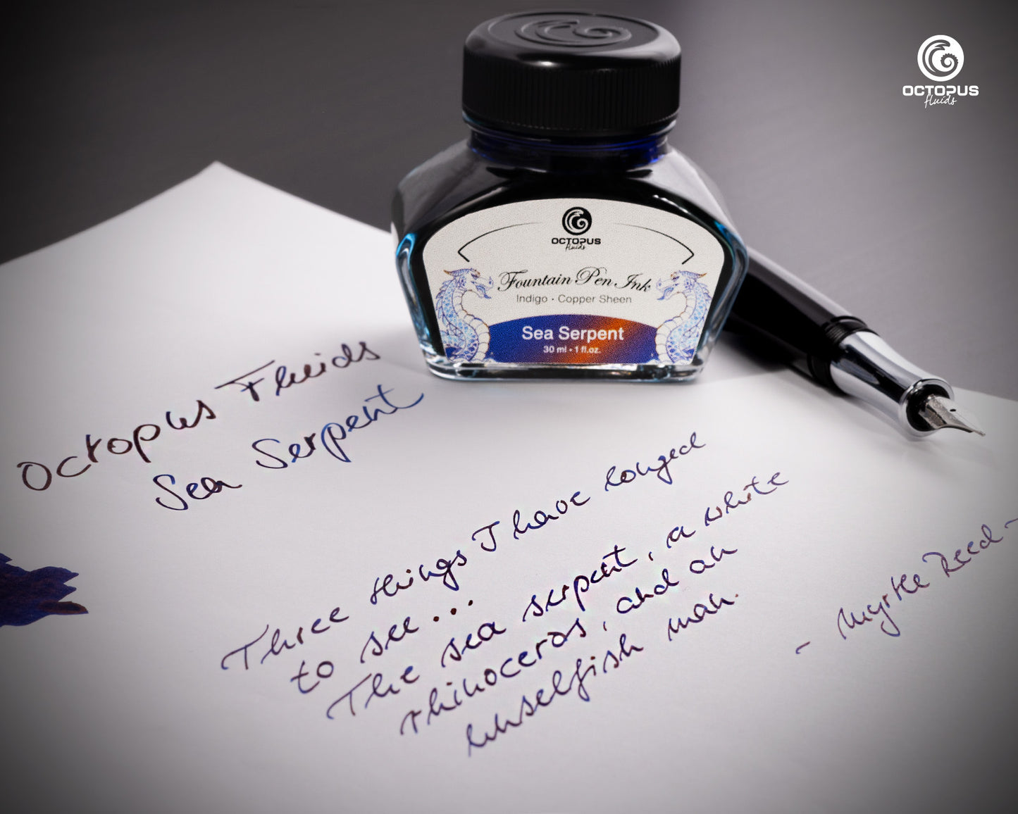 SEA SERPENT Sheen Ink Indigo Blue with Copper Bottle 30ml