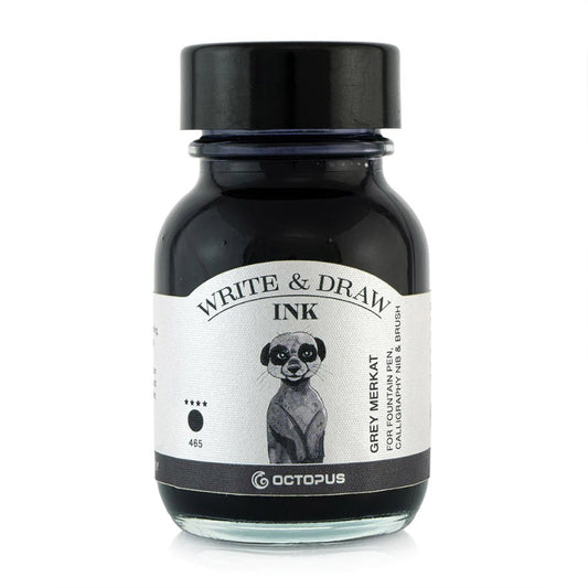 Octopus Write & Draw Ink Bottle 50ml - GREY MERKAT