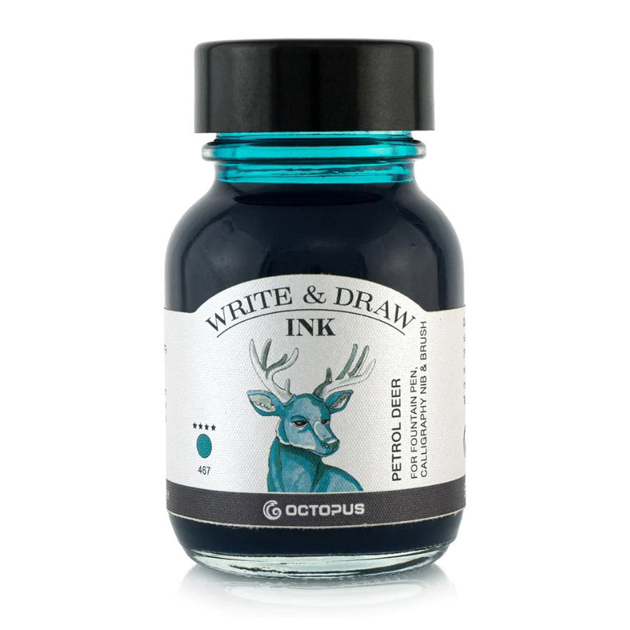 Octopus Write & Draw Ink Bottle 50ml - PETROL DEER