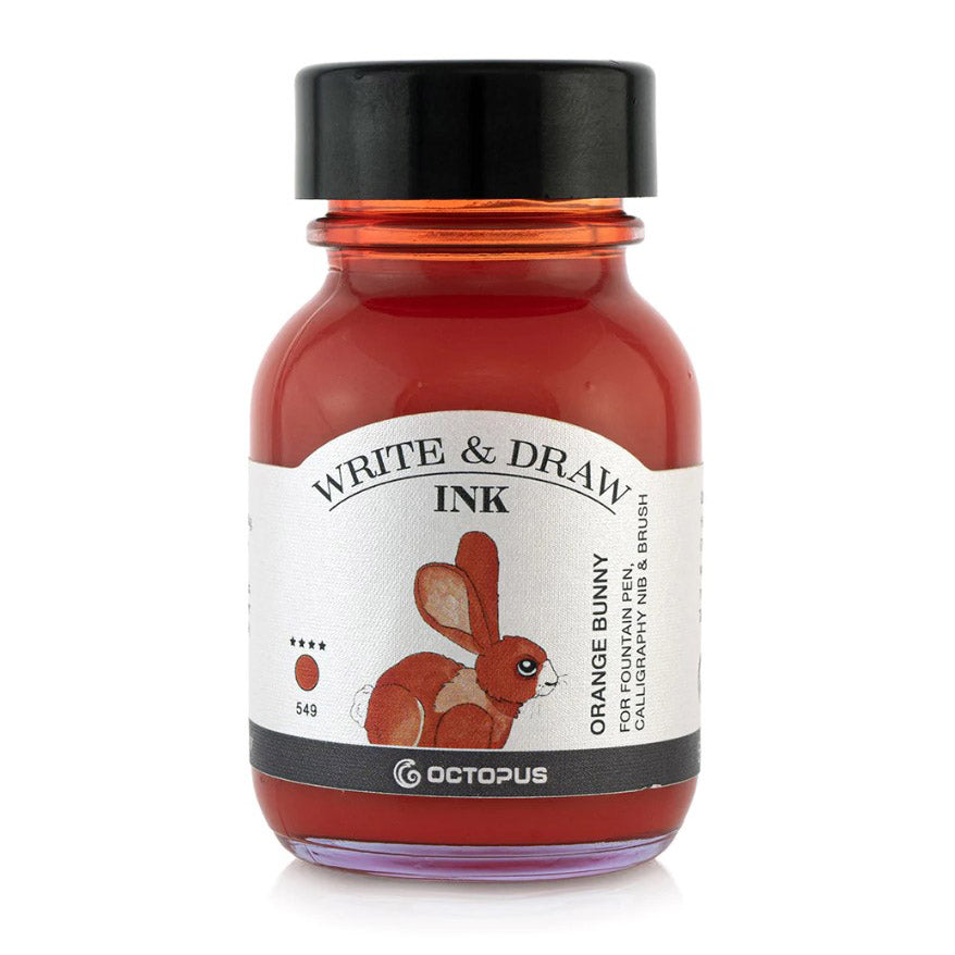 Octopus Write & Draw Ink Bottle 50ml - ORANGE BUNNY