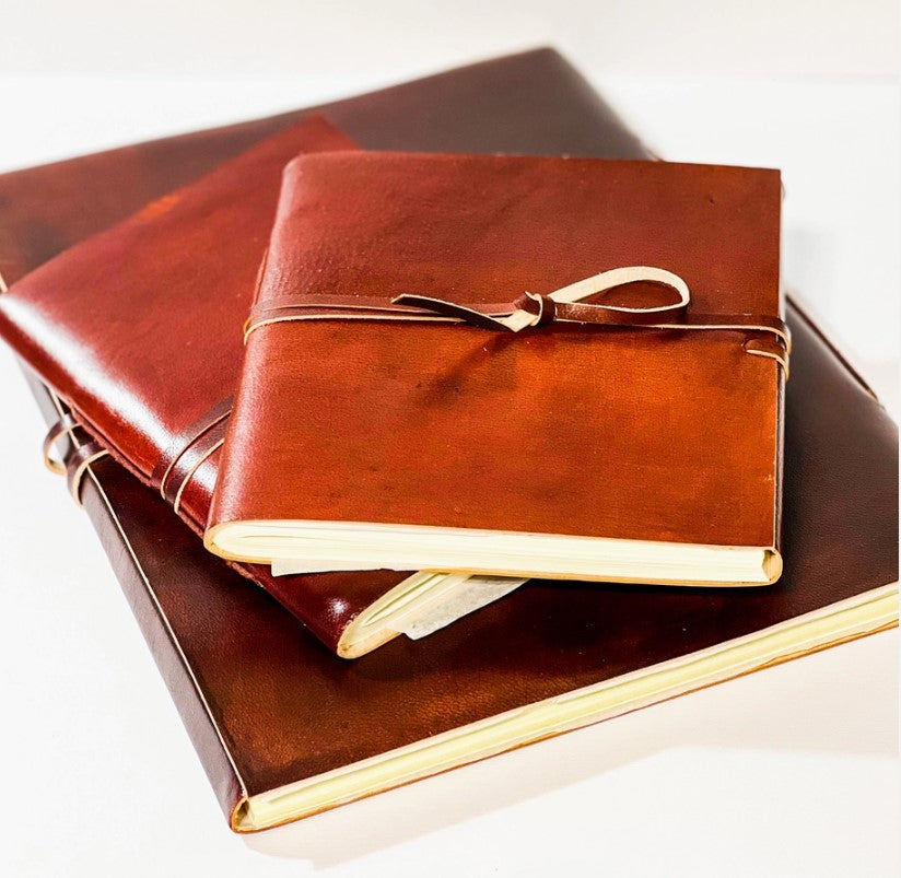 Handmade Leather Bound Journals with Clear Paper