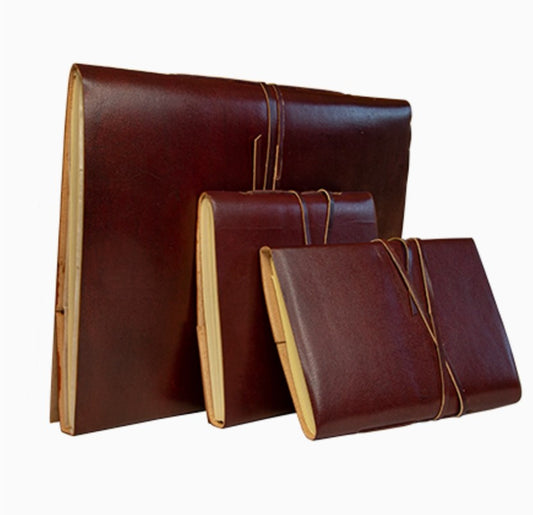 Handmade Leather Bound Journals with Clear Paper