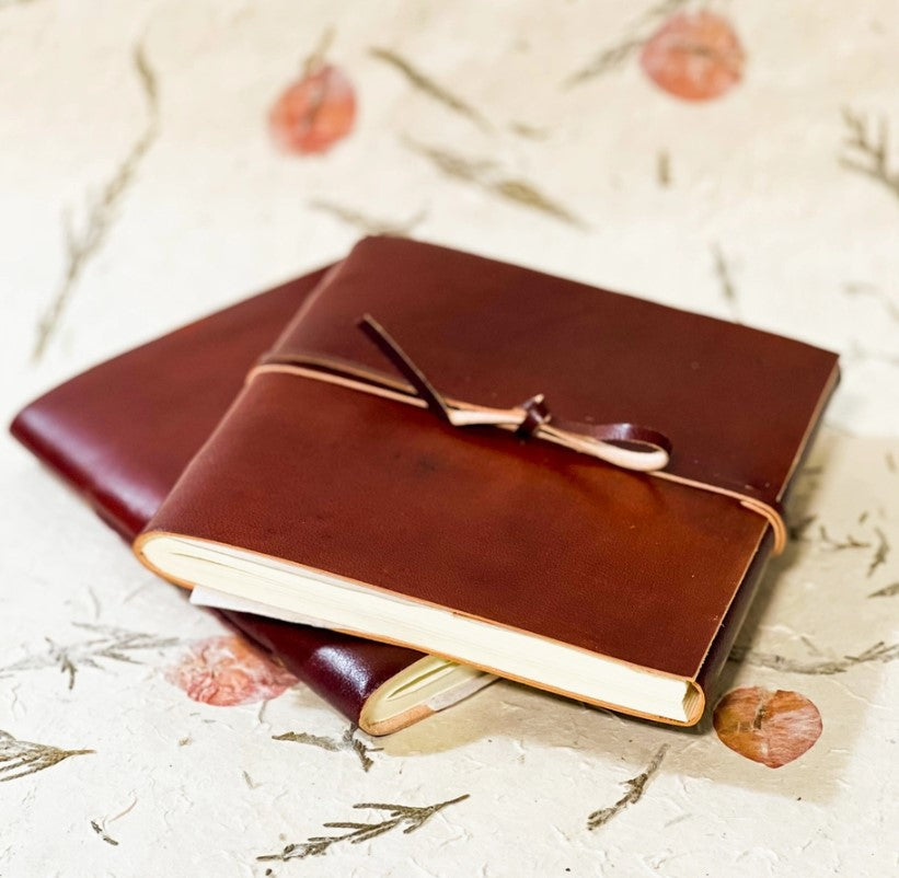 Handmade Leather Bound Journals with Clear Paper