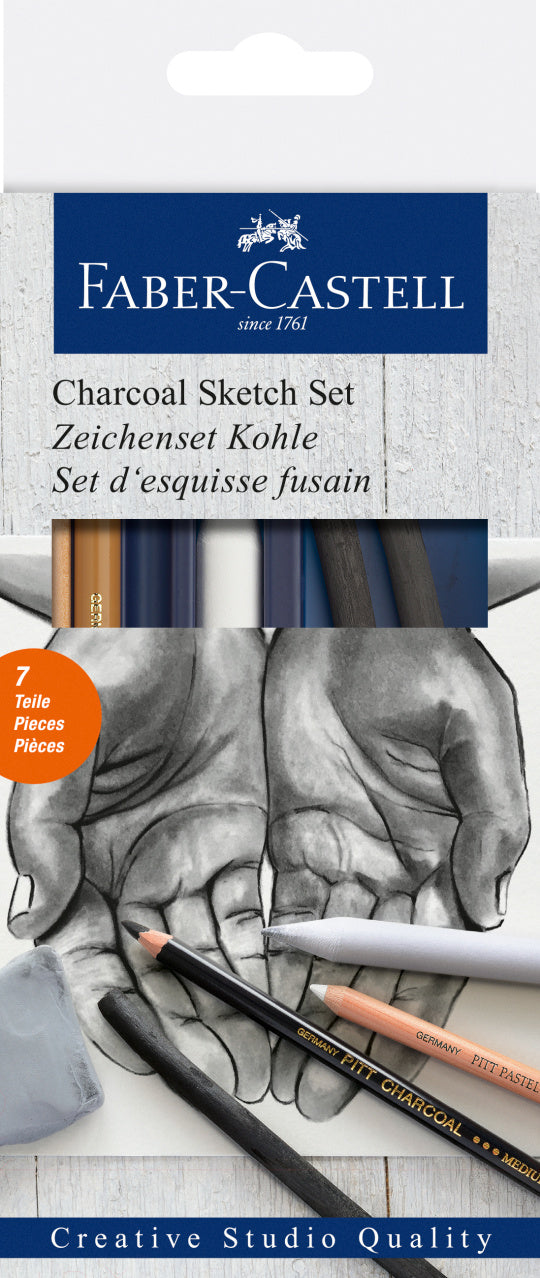 Charcoal Sketch Set 7 Piece with Wiper