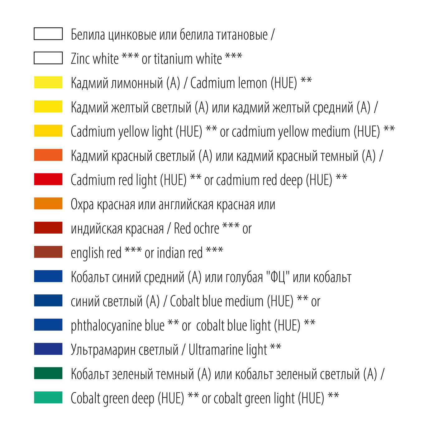 Oil Colors Ladoga Set 12 Tubes in 18 ml